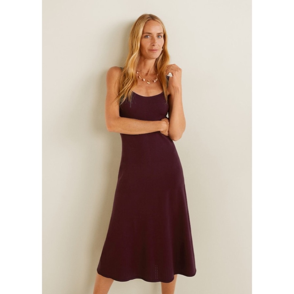 NWT Ribbed BlackBerry Midi Dress
